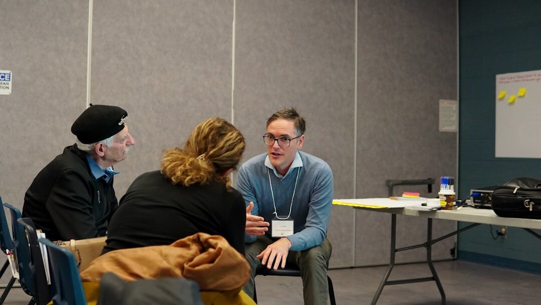 group of people in a communication workshop