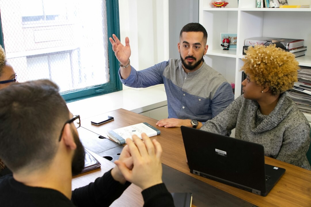 person speaking confidently in meeting